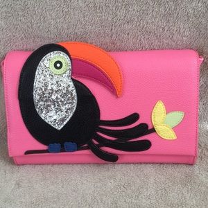 Pink Toucan Crossbody/Clutch Bag